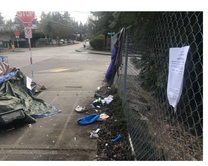 City of Seattle homeless encampment cleanup at n 128th st & stone ave n, 2023-02-14 (Haller Lake)