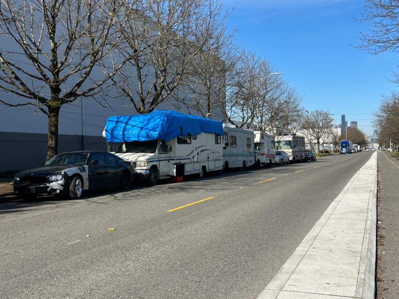 City of Seattle homeless encampment cleanup at 6th Ave S & S Nevada St, 2026-03-26 (Duwamish/SODO)