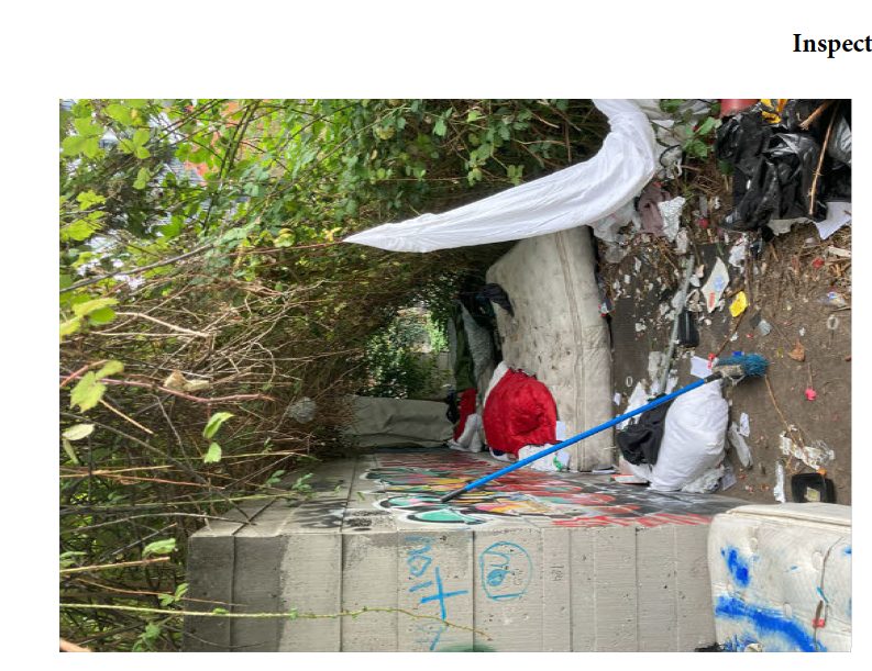 City of Seattle homeless encampment cleanup at Freeway Park, 2023-10-28 (First Hill)