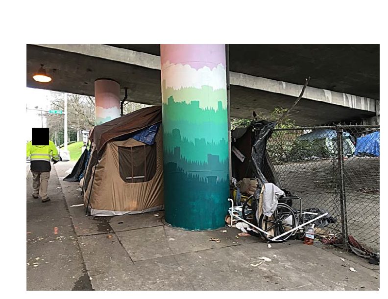City of Seattle homeless encampment cleanup at Columbia Jefferson 6th 7th, 2018-02-20 (Columbia City)
